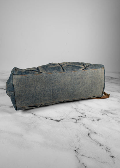 Saint Laurent Denim LouLou Puffer Bag