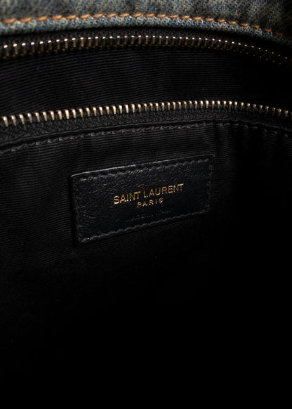 Saint Laurent Denim LouLou Puffer Bag