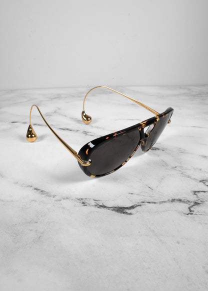 Bottega Veneta Tortoise Aviator Sunglasses