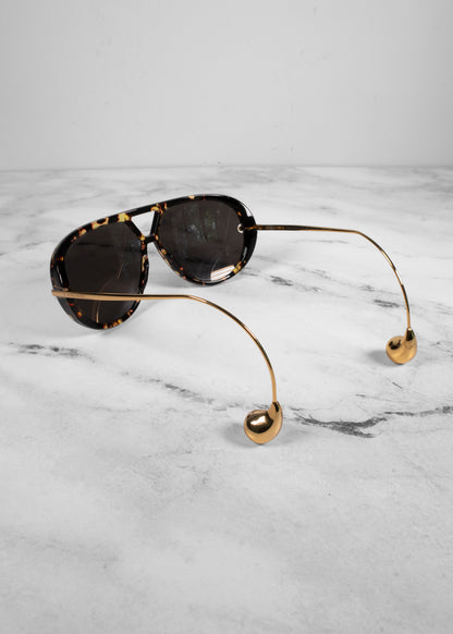 Bottega Veneta Tortoise Aviator Sunglasses