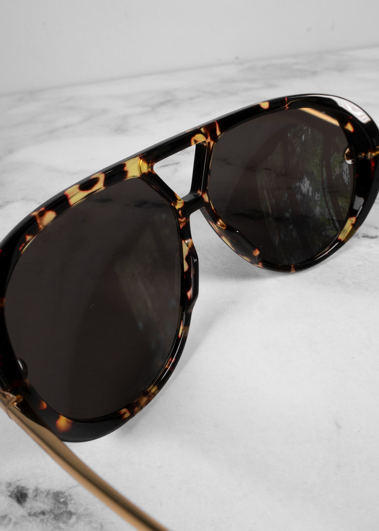 Bottega Veneta Tortoise Aviator Sunglasses