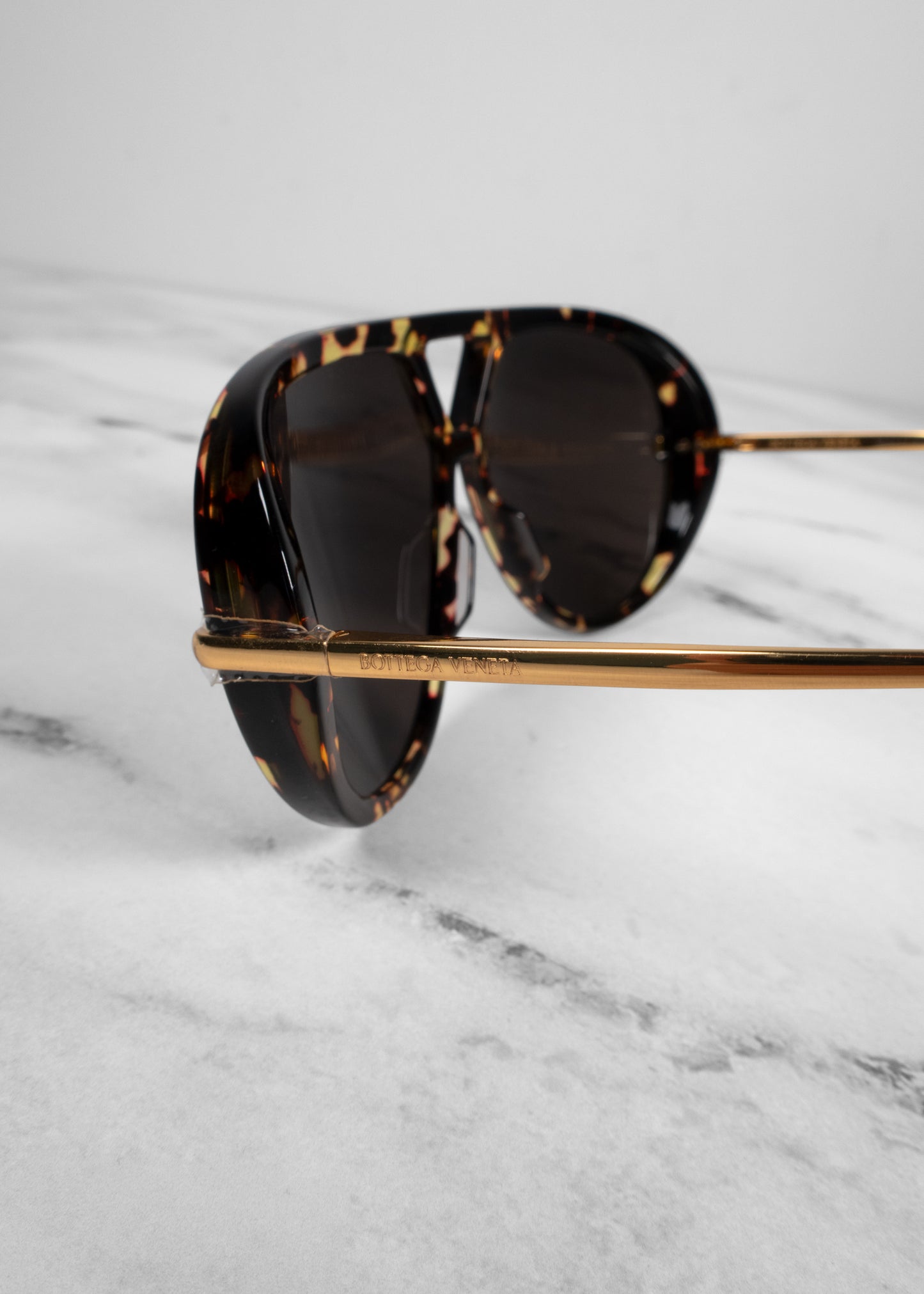 Bottega Veneta Tortoise Aviator Sunglasses