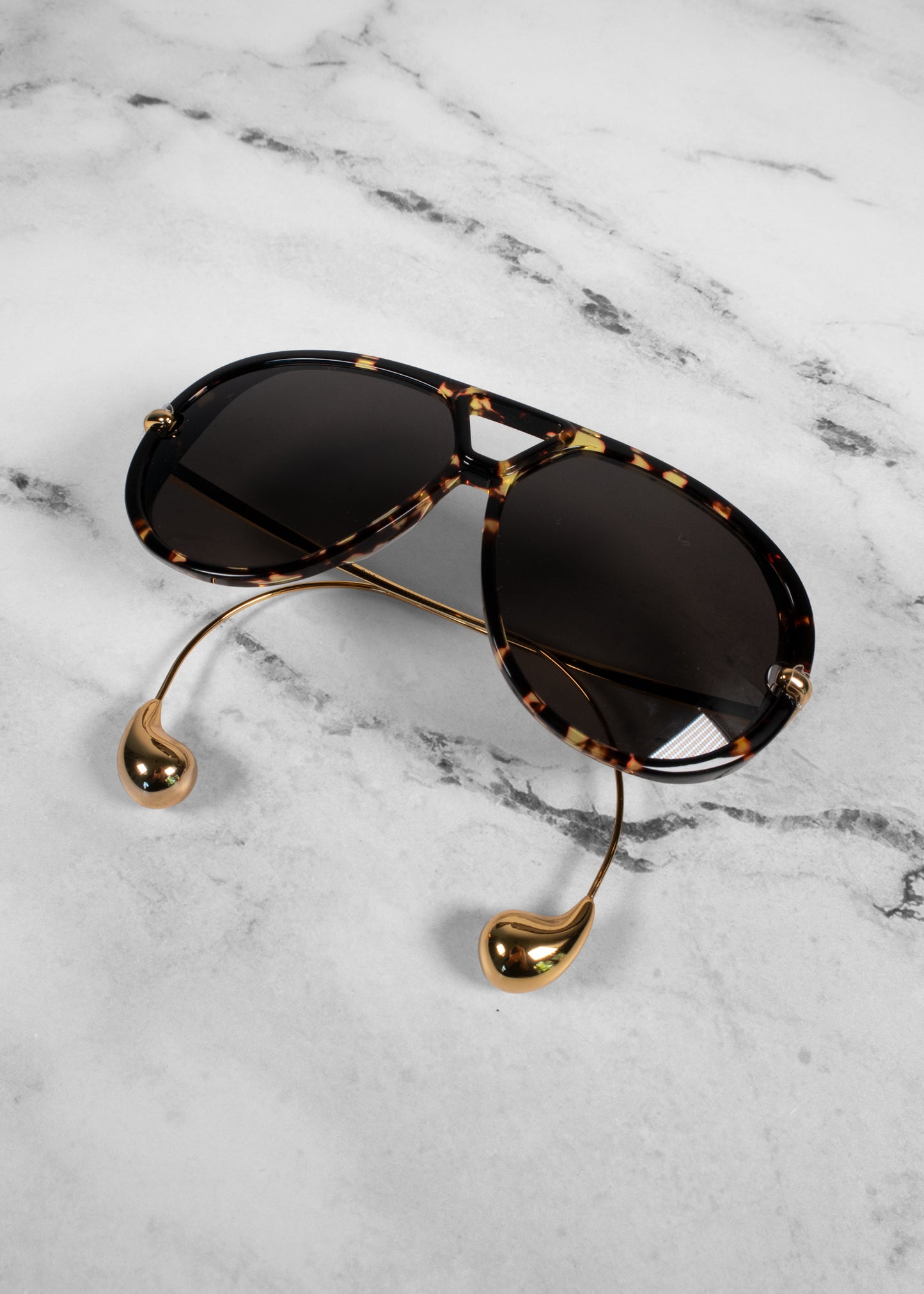 Bottega Veneta Tortoise Aviator Sunglasses
