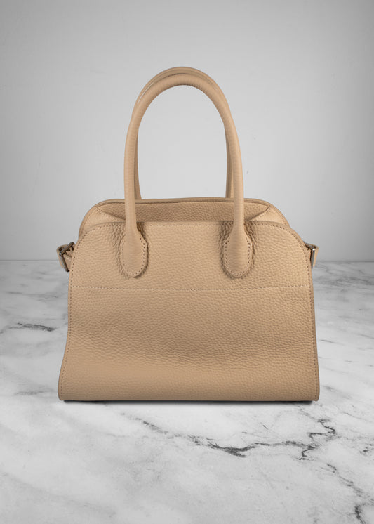 The Row Soft Margaux Bag Beige in Leather