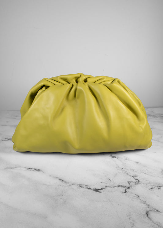 Bottega Veneta Smooth Butter Calf The Pouch Oversized Clutch Kiwi