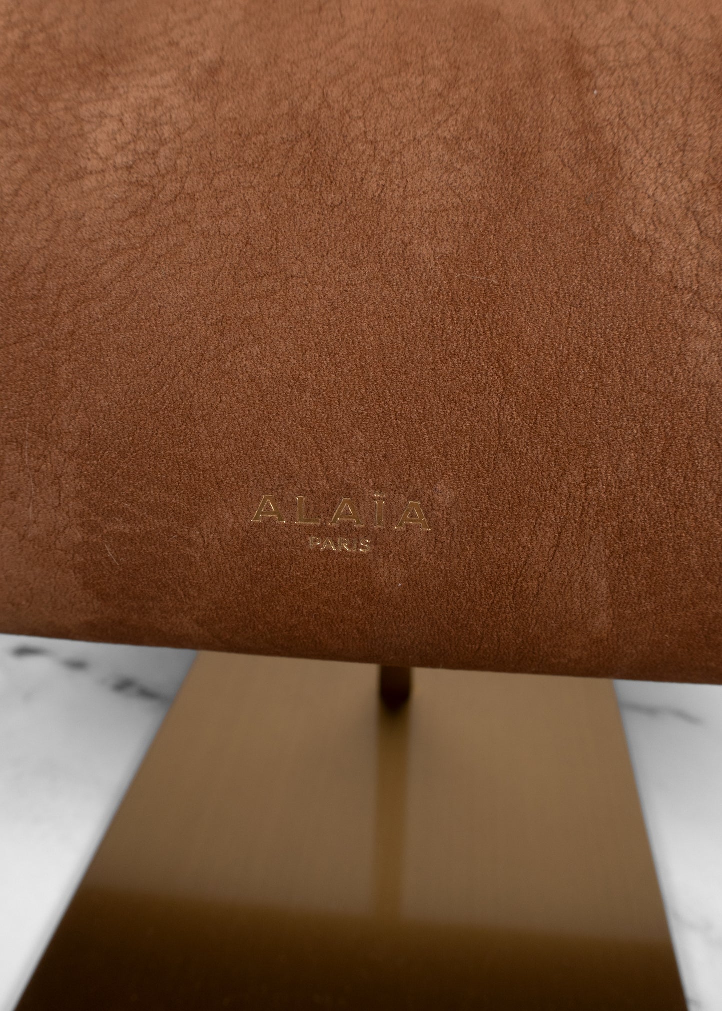 Alaia Le Teckel Medium Suede Shoulder Bag