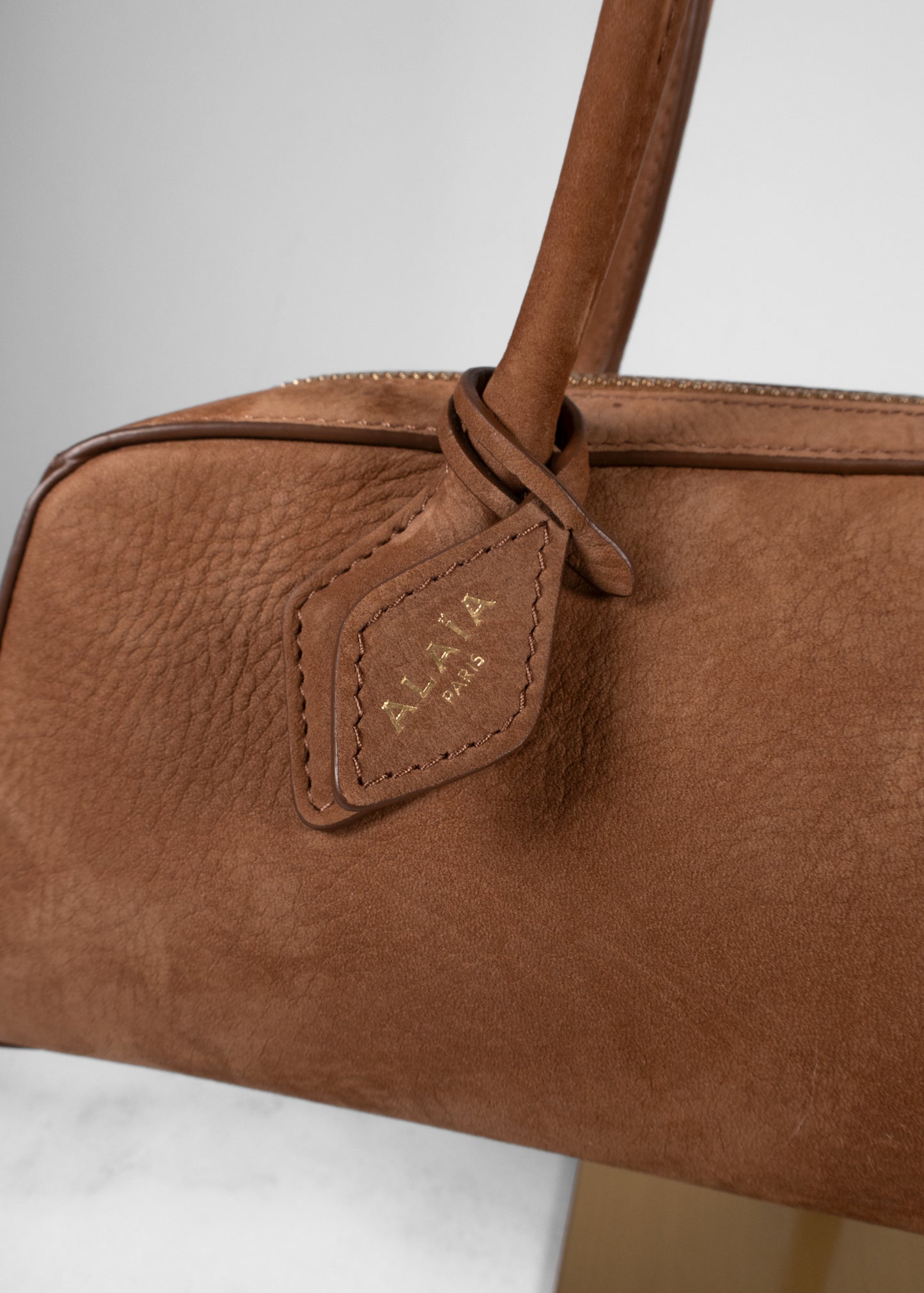 Alaia Le Teckel Medium Suede Shoulder Bag