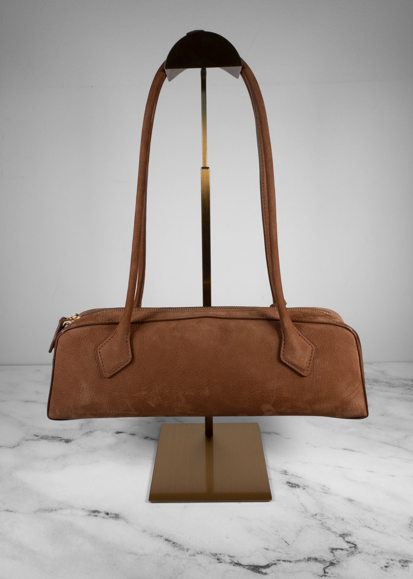 Alaia Le Teckel Medium Suede Shoulder Bag