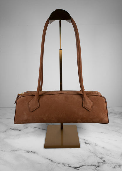 Alaia Le Teckel Medium Suede Shoulder Bag