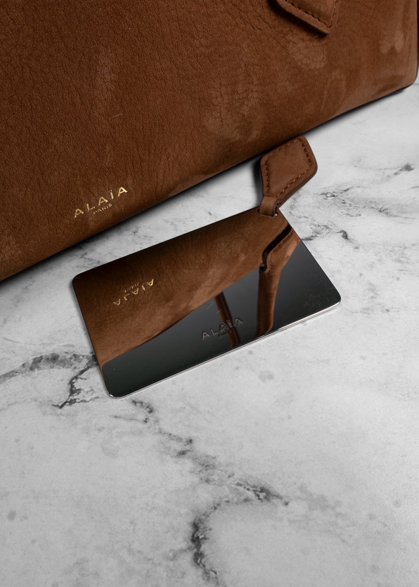 Alaia Le Teckel Medium Suede Shoulder Bag