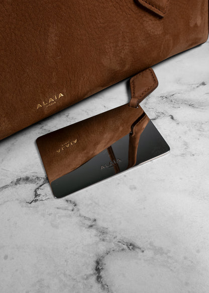 Alaia Le Teckel Medium Suede Shoulder Bag