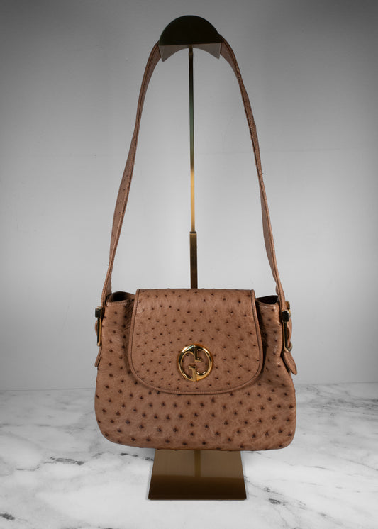 Gucci '1973' Ostrich Shoulder Bag