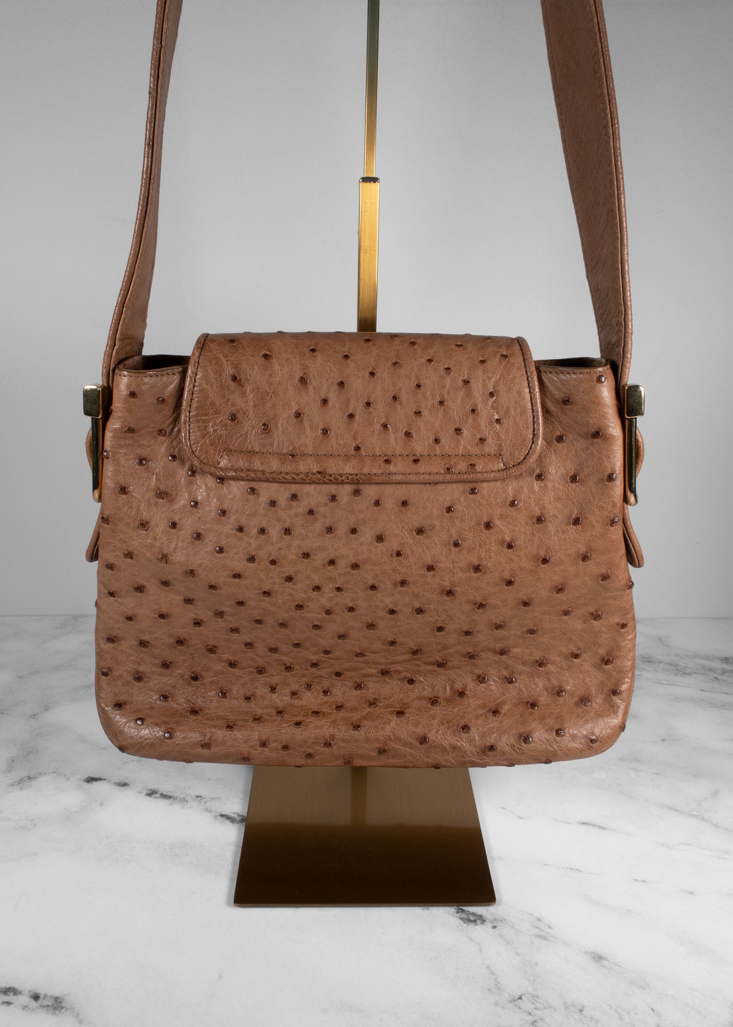 Gucci '1973' Ostrich Shoulder Bag