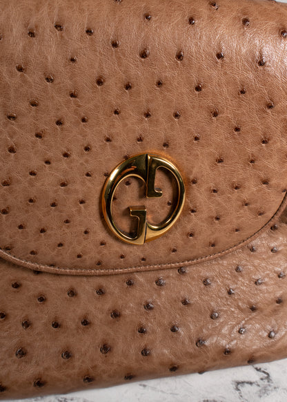 Gucci '1973' Ostrich Shoulder Bag