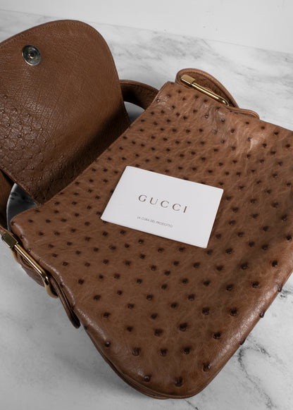 Gucci '1973' Ostrich Shoulder Bag