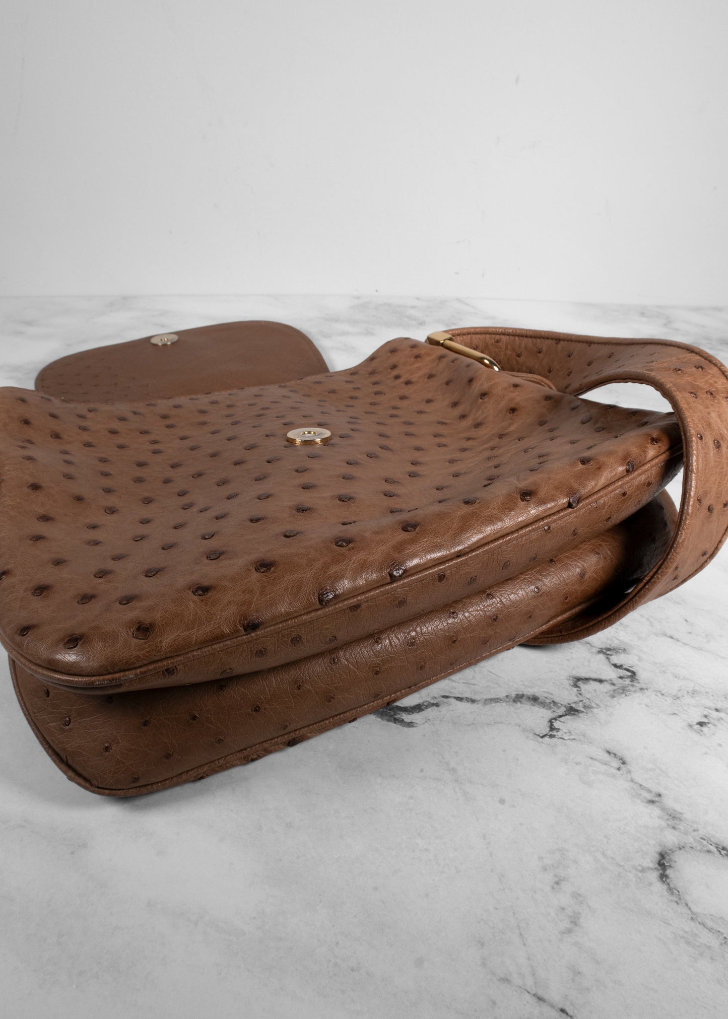 Gucci '1973' Ostrich Shoulder Bag