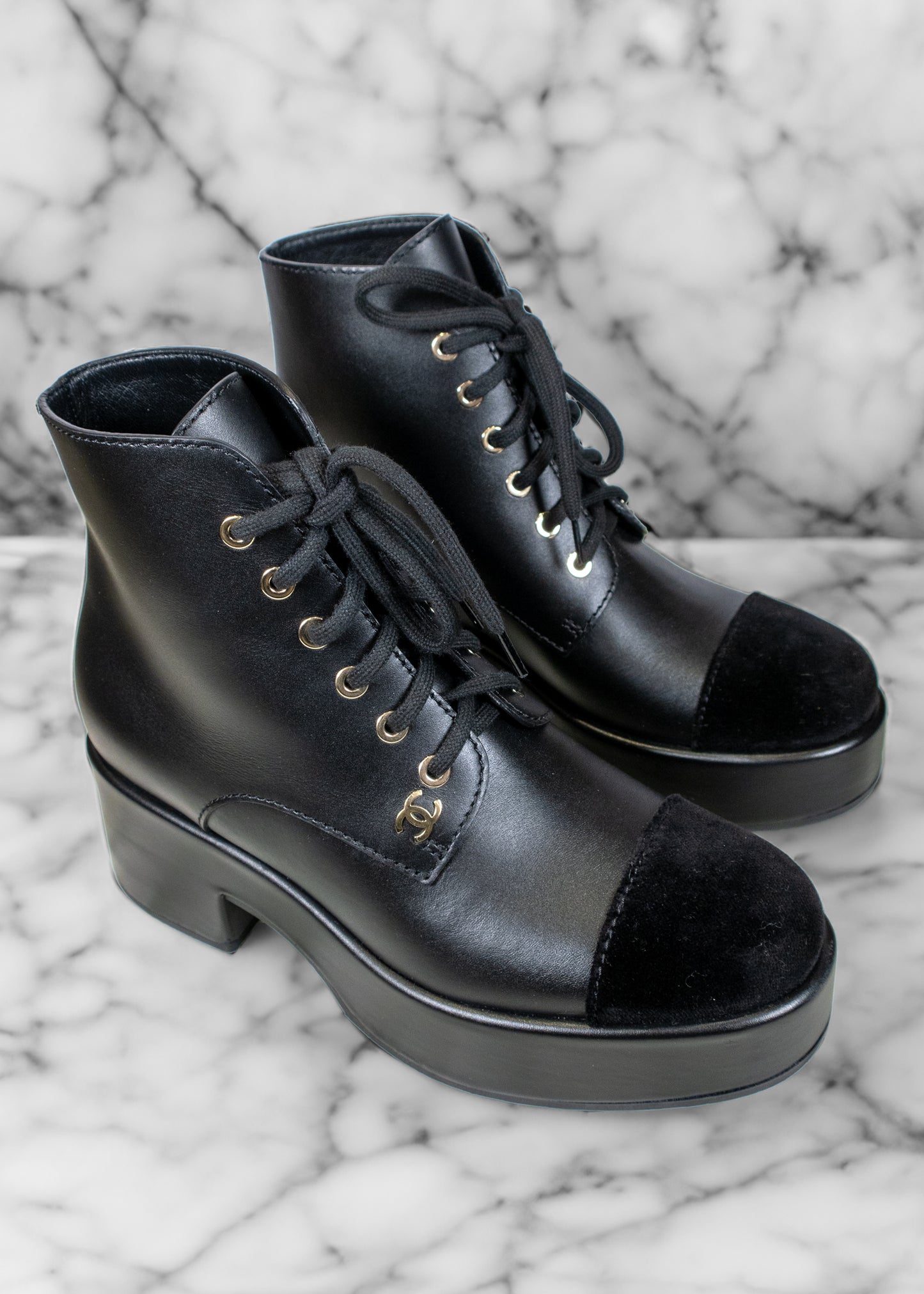 Chanel 2022 Leather Combat Boots