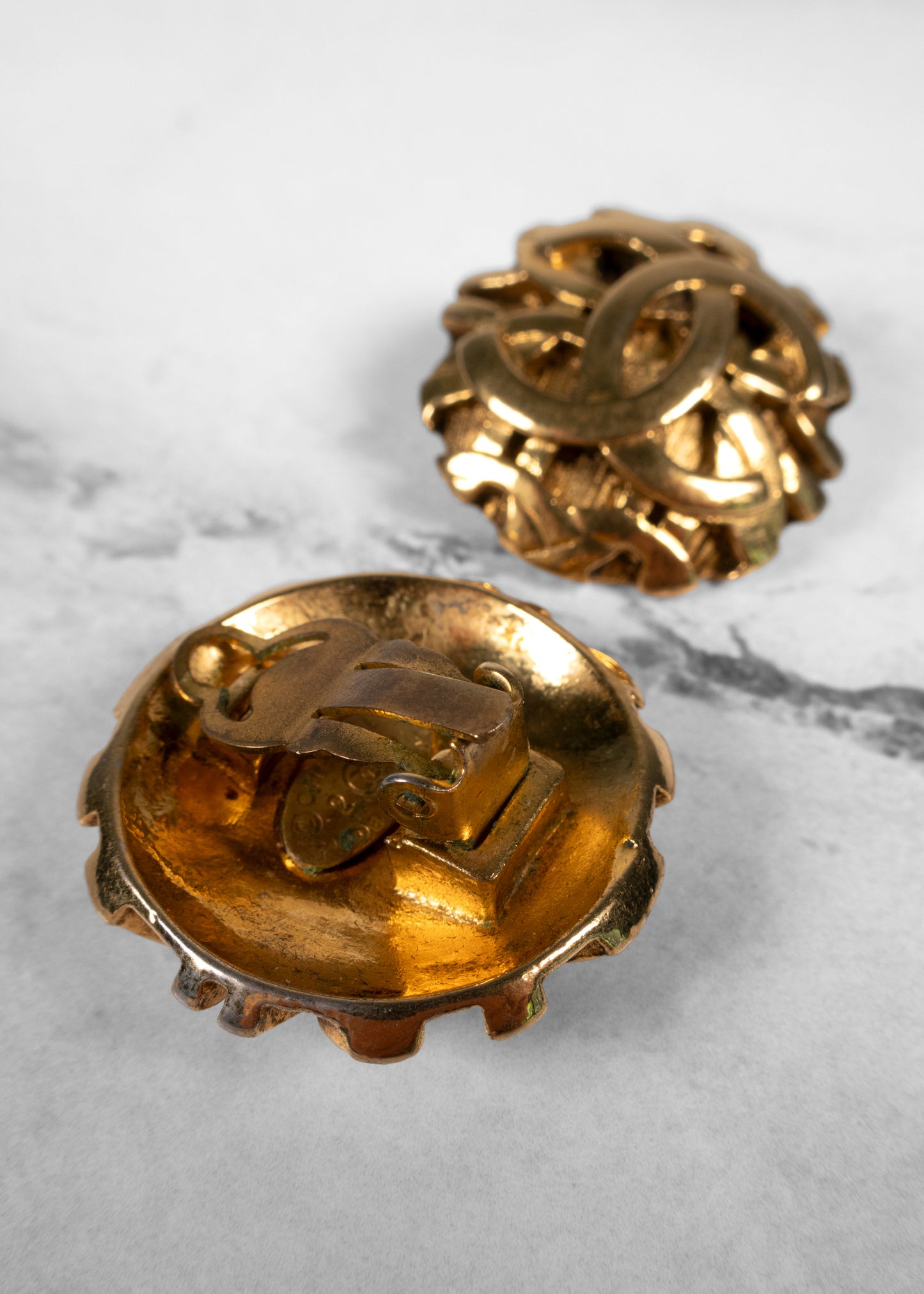 Chanel Gold CC Clip-On Earrings