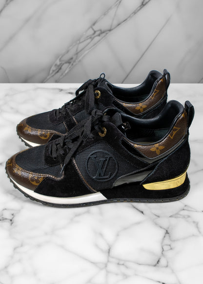 Louis Vuitton Black Monogram Run Away Lace Up Sneakers