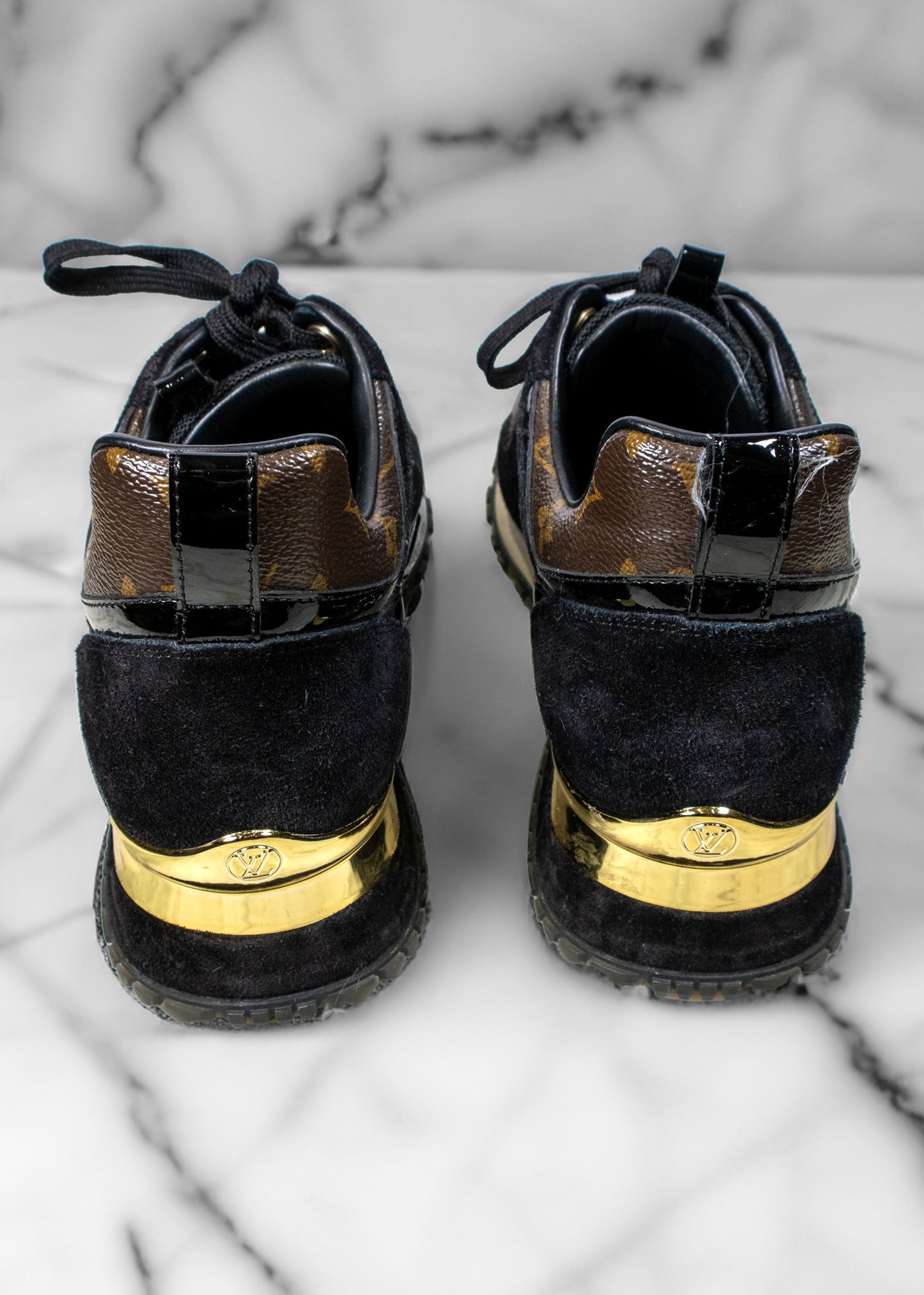 Louis Vuitton Black Monogram Run Away Lace Up Sneakers