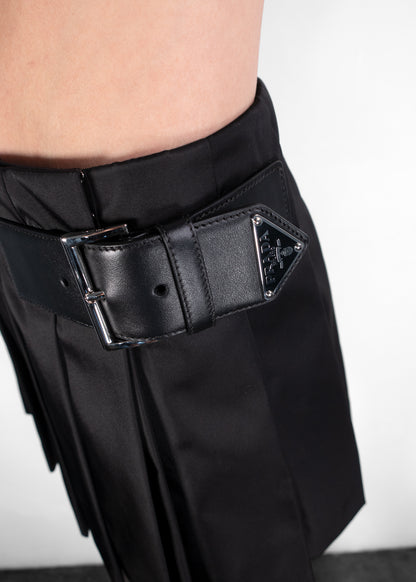 Prada Black Pleated Re-Nylon Miniskirt