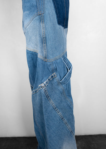 Tom Ford Patchwork Wide-Leg Denim Pants