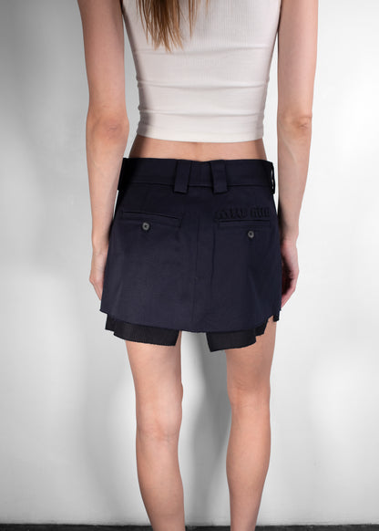 Miu Miu Blue Prince of Wales Check Miniskirt