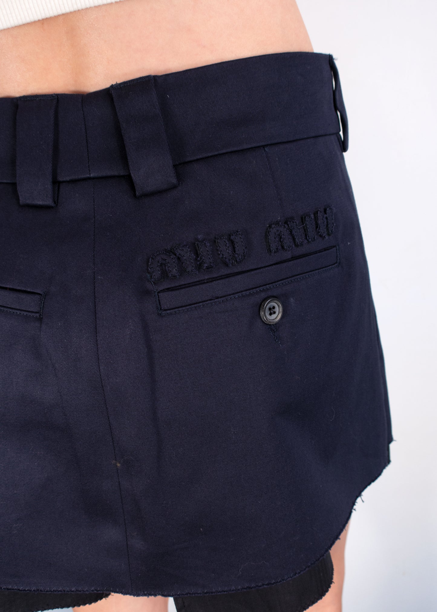 Miu Miu Blue Prince of Wales Check Miniskirt