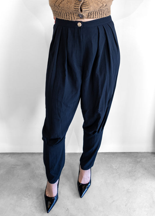 Chanel Tapered Silk Trousers