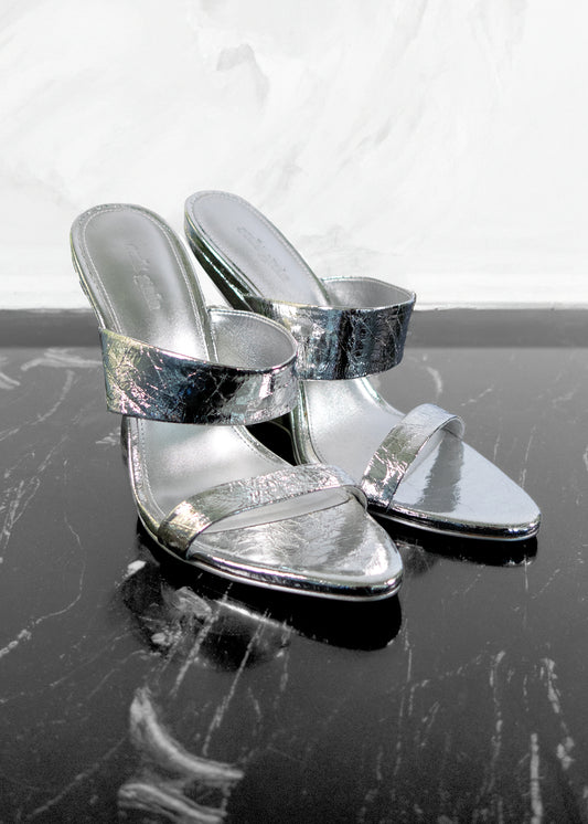 Cult Gaia Yara Metallic Wedge Slide Sandals