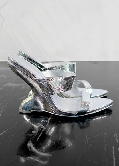 Cult Gaia Yara Metallic Wedge Slide Sandals