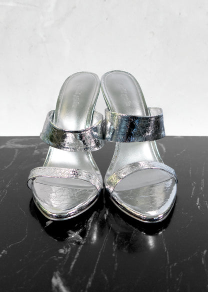 Cult Gaia Yara Metallic Wedge Slide Sandals