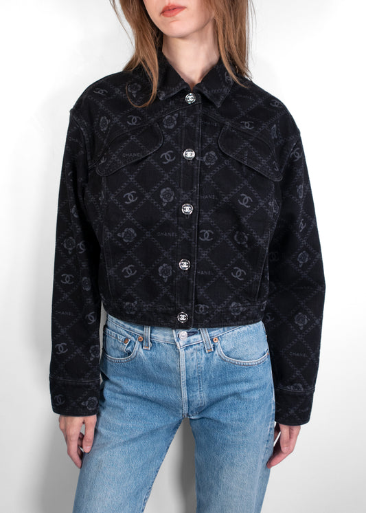 Chanel 2023 Printed Denim Jacket