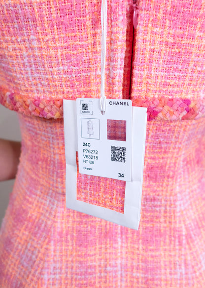 chanel pink dress Chanel Pink 2024 Cruise Collection Cotton Dress