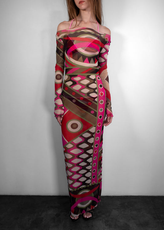 Emilio Pucci Vivara Print Long Dress