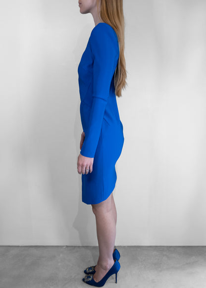 Mugler Blue Asymmetrical Mini Dress