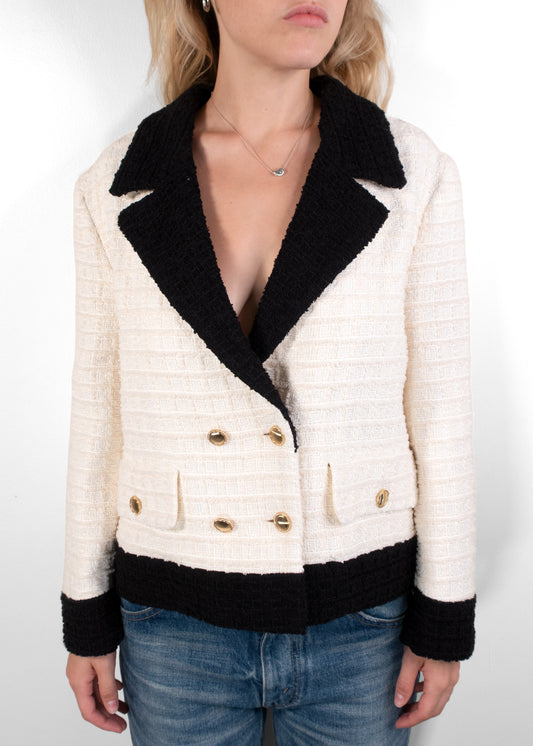 Gucci Black and Ivory Tweed Jacket