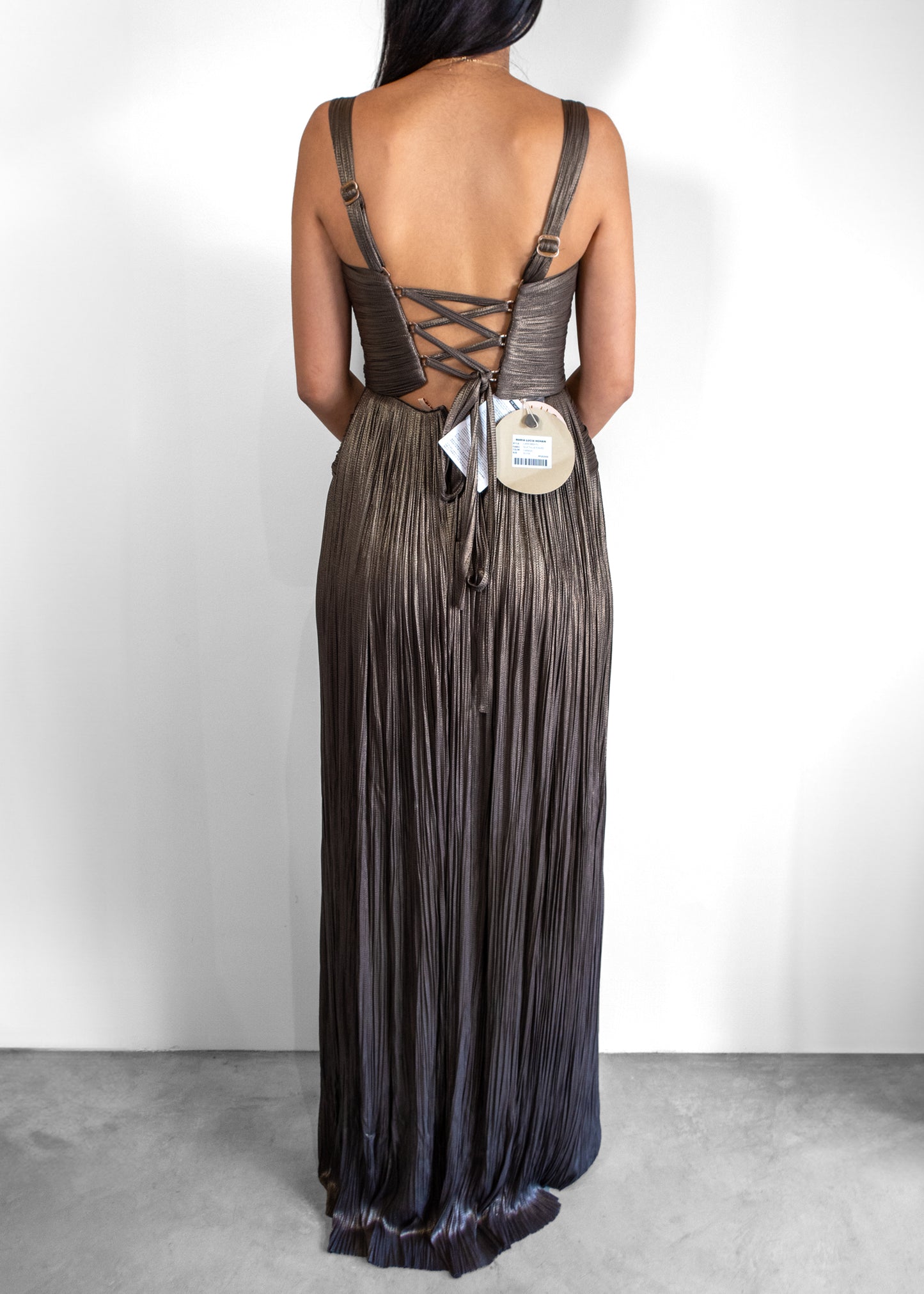 Maria Lucia Hohan Kesia Pleated Bustier Gown