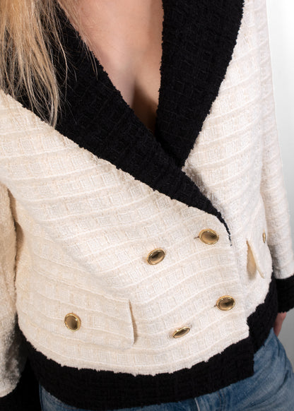 Gucci Black and Ivory Tweed Jacket