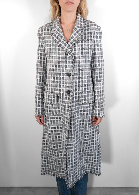 Thom Browne Check-pattern Tweed Coat