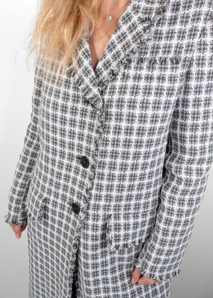 Thom Browne Check-pattern Tweed Coat