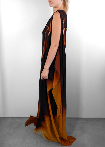 Akris Ombré Silk Caftan Gown