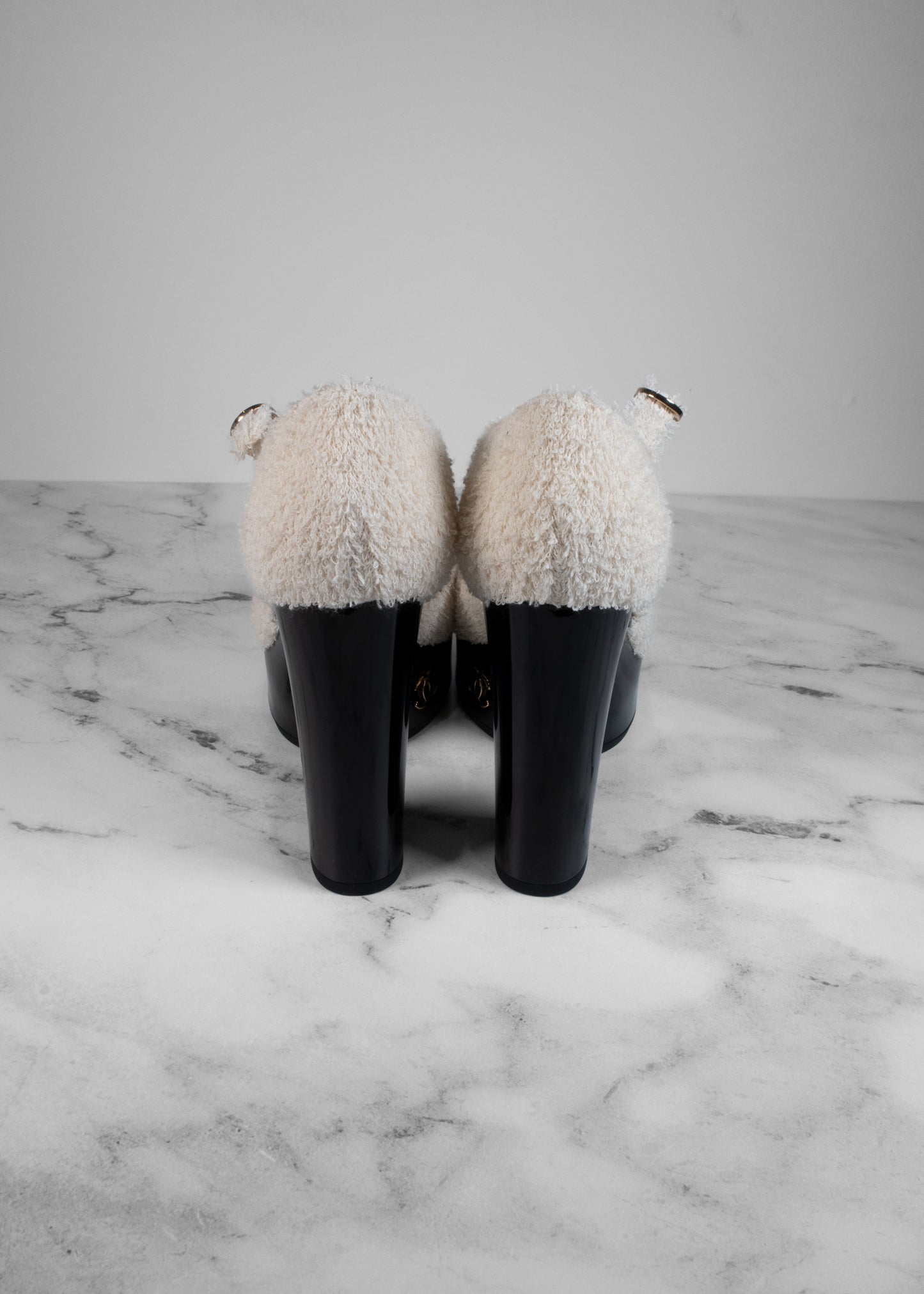 Chanel Cotton Tweed & Grosgrain Mary Janes