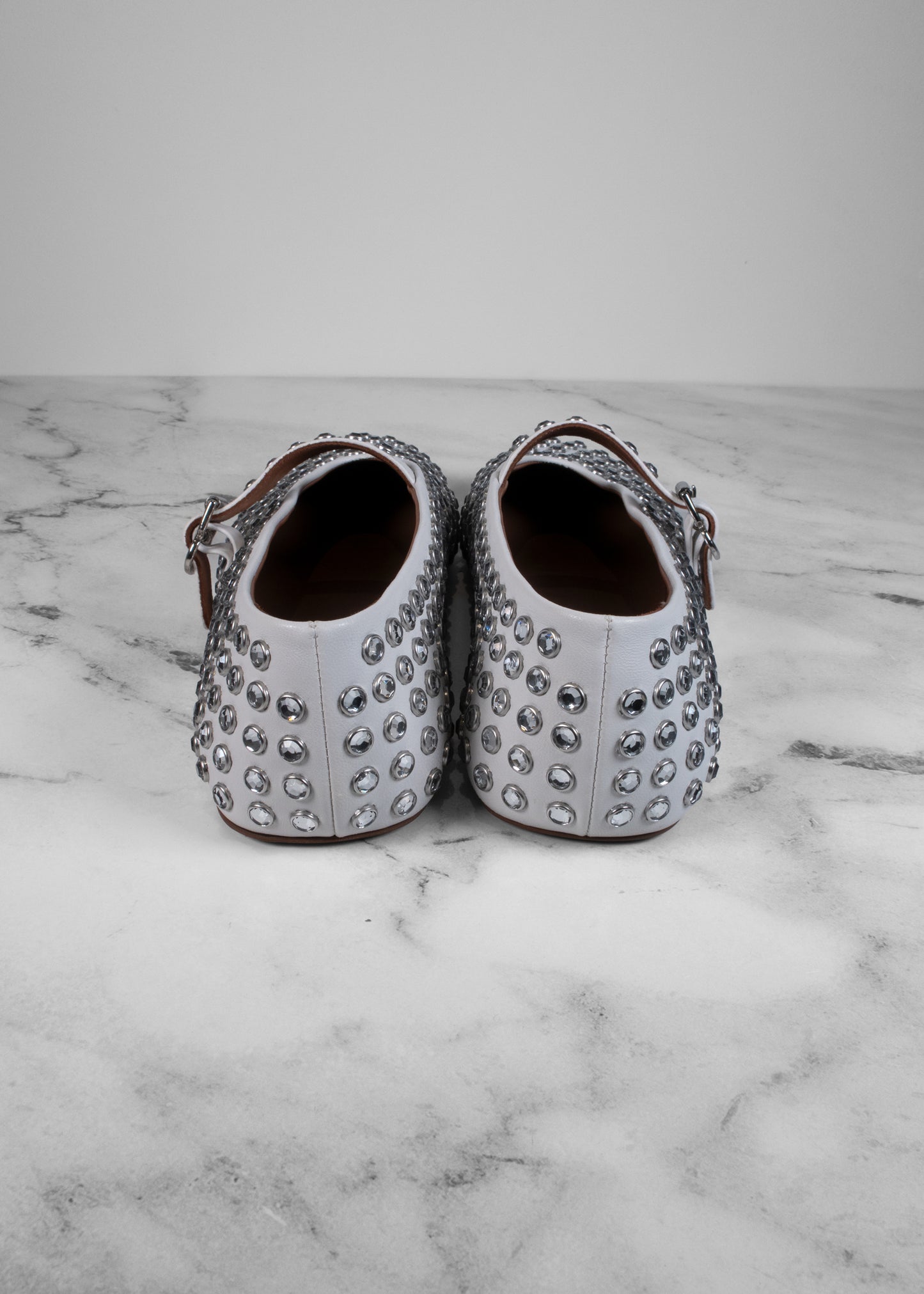 Alaïa Leather Embellished Ballerina Flats