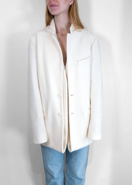 Christian Dior Ivory Collared Coat