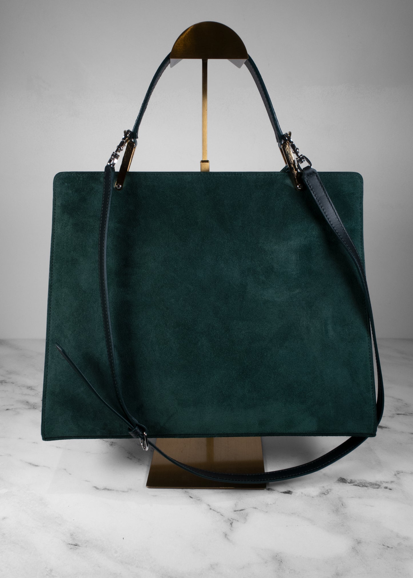 Balenciaga Ostrich-Trimmed Le Dix Zip Cartable Bag