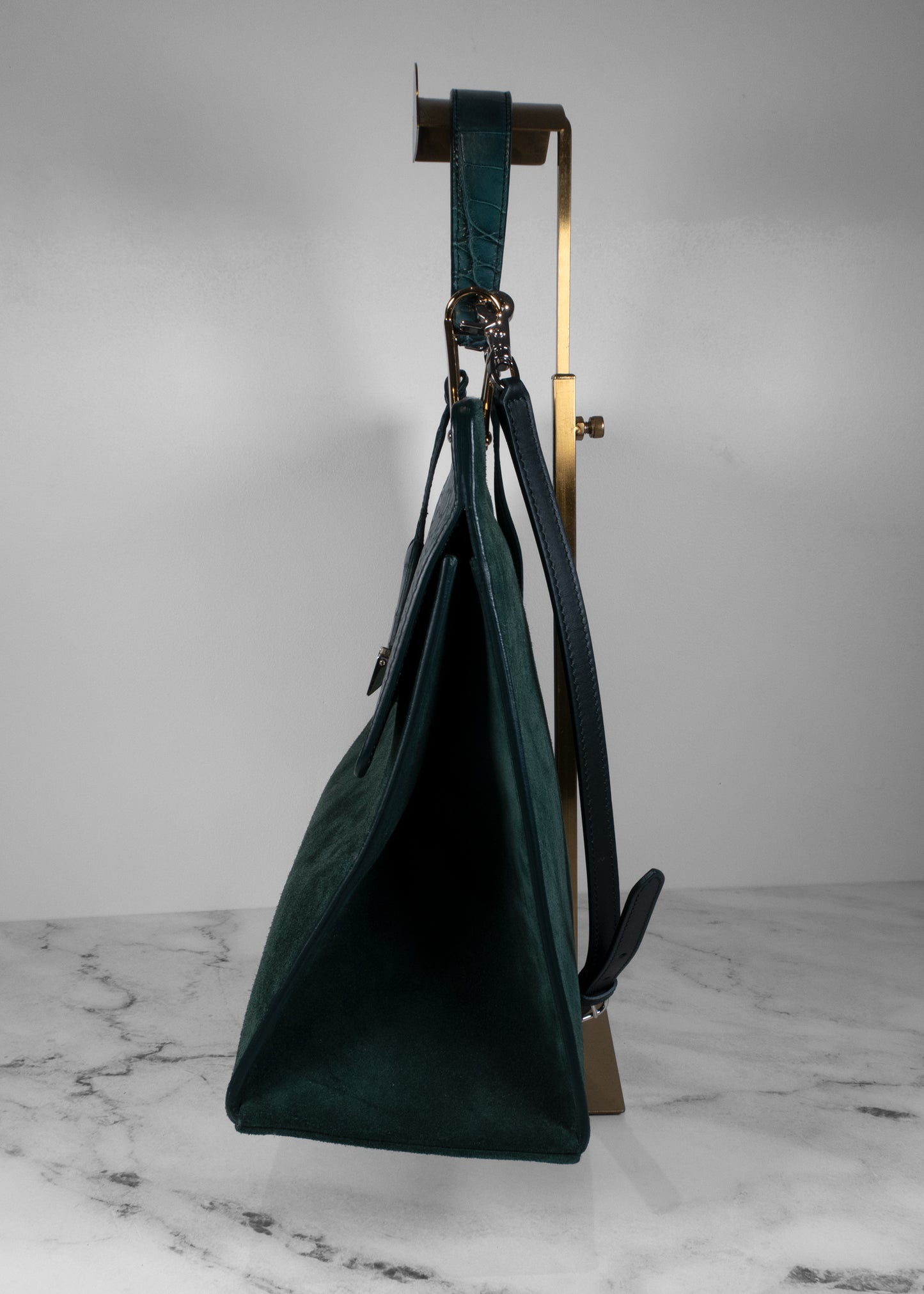 Balenciaga Ostrich-Trimmed Le Dix Zip Cartable Bag
