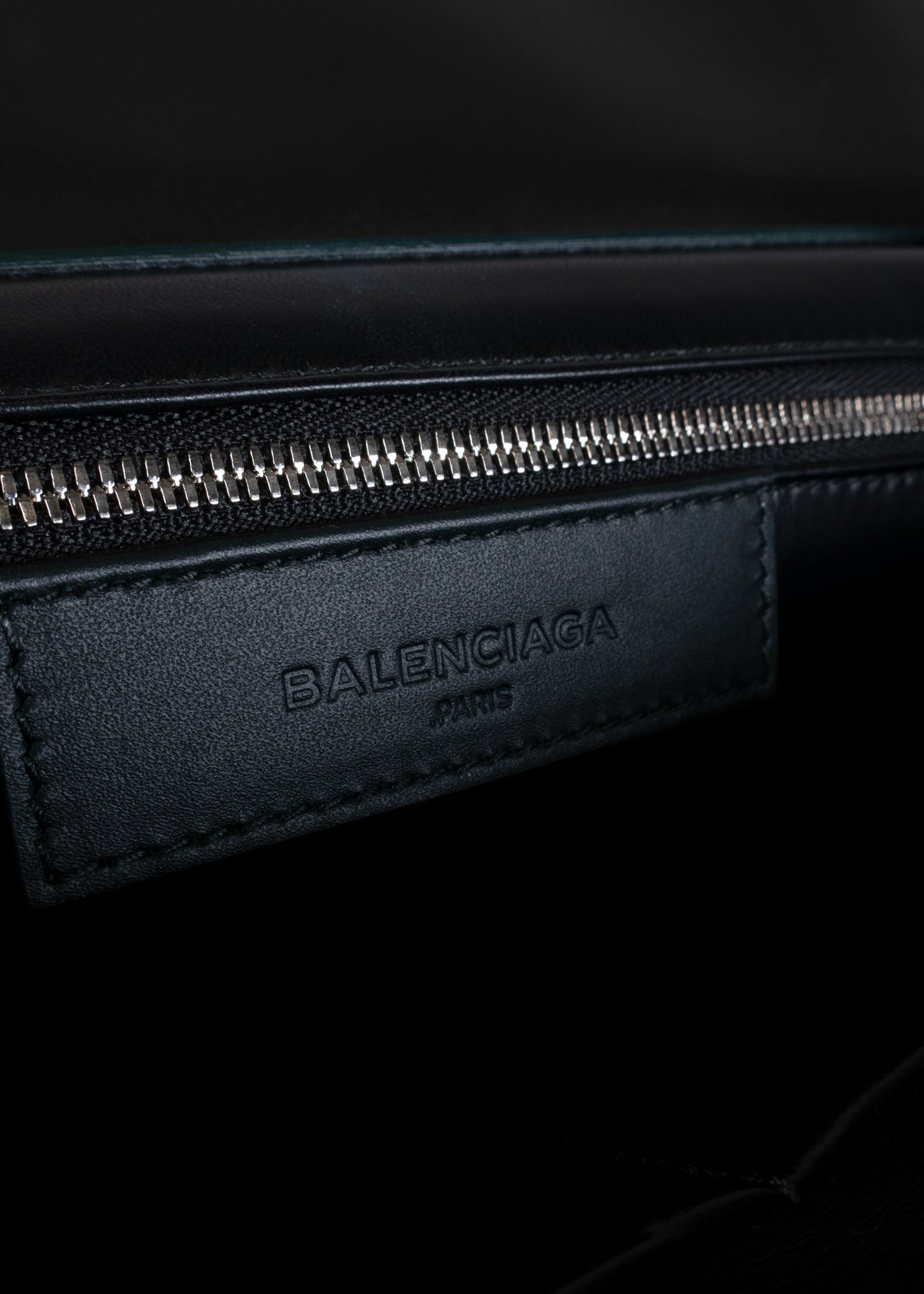 Balenciaga Ostrich-Trimmed Le Dix Zip Cartable Bag