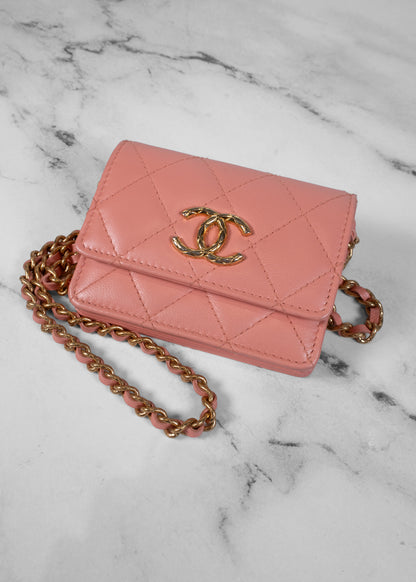 Chanel CC Charms Flap Card Holder on Chain