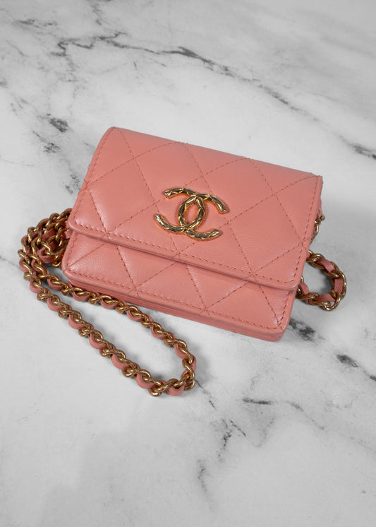 Chanel CC Charms Flap Card Holder on Chain